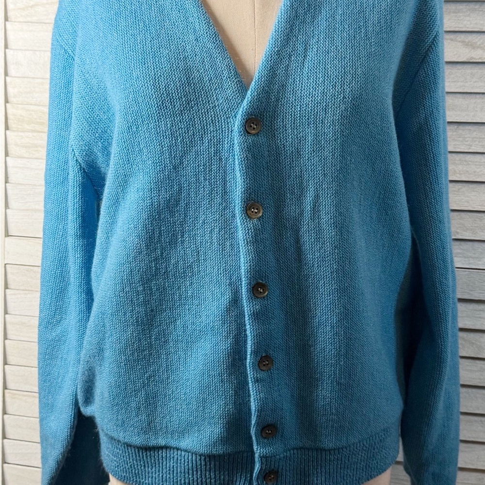 Brent Vintage Blue Mohair Cardigan Sweater Men’s XL Soft Grunge Grandpa Core - Picture 5 of 14